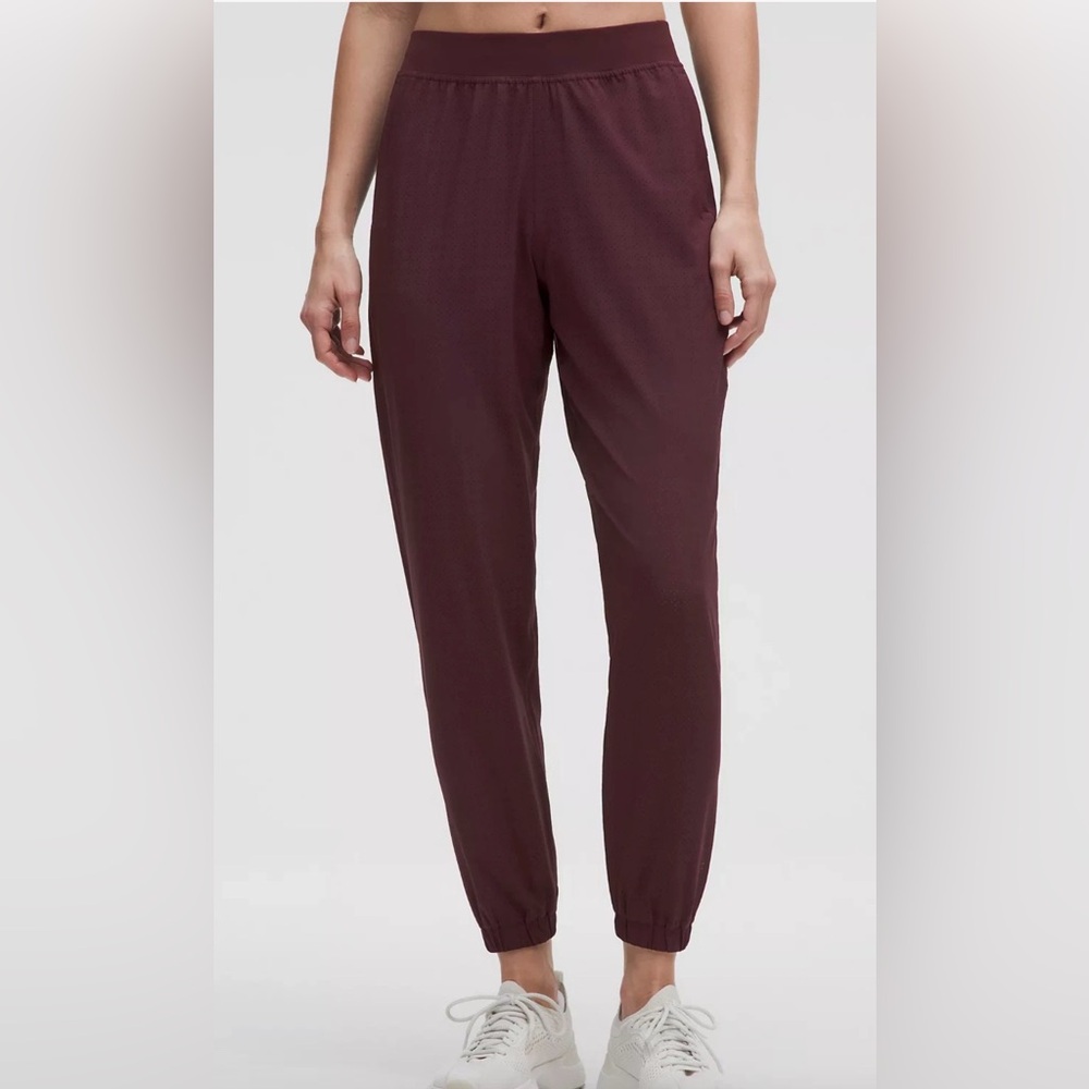NWOT LULULEMON Perforated Adapted State High-Rise Jogger Pants, Deep Plum,  12
